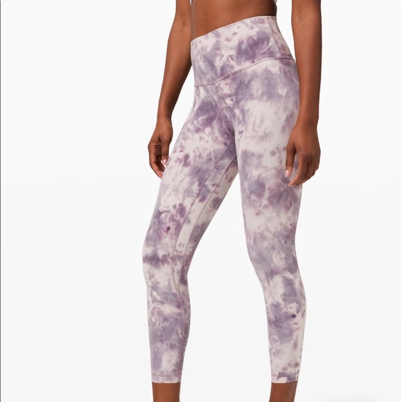 Lululemon Set Purple Diamond Dye Flow Y Nulu Sports Bra Align Leggings Size 6 - Picture 3 of 3